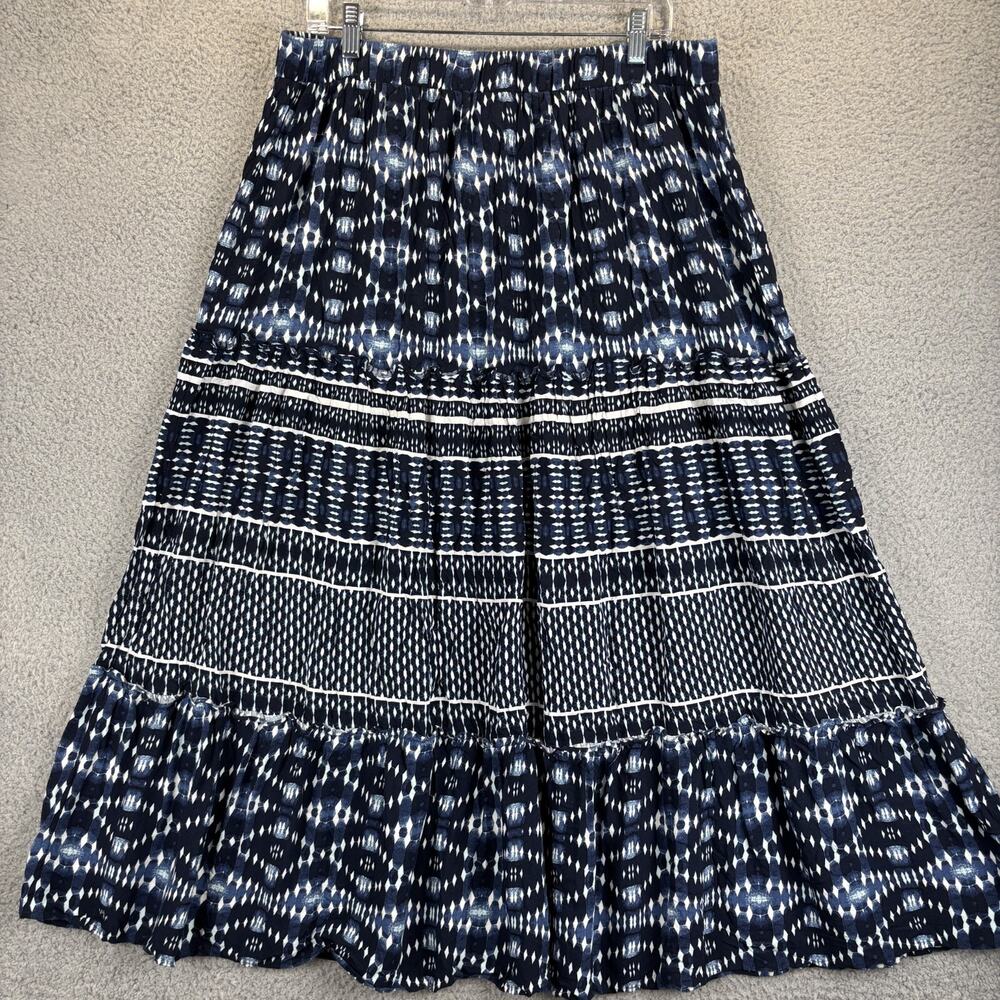 Lane Bryant Tiered Skirt 14 16 Beachy Coastal Batik Tribal Flowy Elastic 2020 - Picture 3 of 8